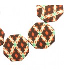 collana girocollo Flow-ers con pastiglie ottagonali in seta colore marrone+arancio