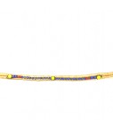 cintura EXQUISITE J con fila centrale cristalli viola+rosso+giallo