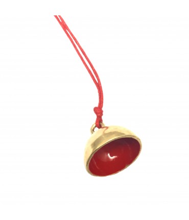 collana MIRIAM NORI campanella con interno smalto rosso e cordino rosso