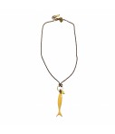 collana girocollo MAJO in bronzo lucido con pesce in smalto giallo