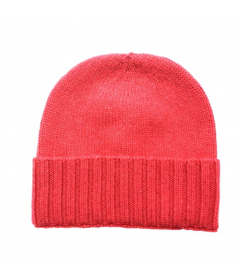 cappello SUD in puro cachemire colore rosa geranio