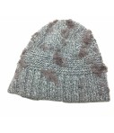 Cappello Exquisite J in lana grigio melange con paillettes opache grigio