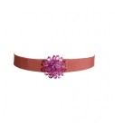Exquisite j belt with pink crystals