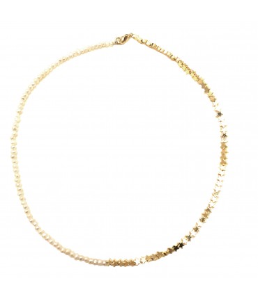collana girocollo VIOLA PISENTI con perle e stelline in argento dorato