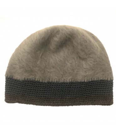 cappello EXQUISITE J mohair grigio bordo contrasto antracite e nero