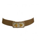 Exquisite j belt with camel buckle and rhinestone