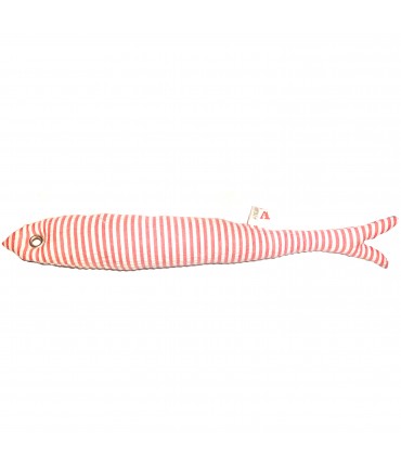 pesciotto-sardina ATELIER CARTA BIANCA righe rosse e oblò' attaccatutto