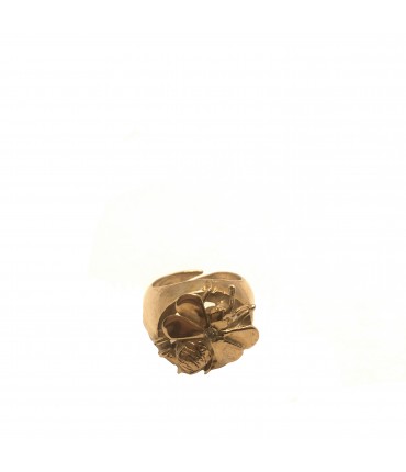 anello MAIDA MONILI sigillo ape in bronzo lucido