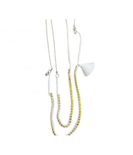 Forte-forte double necklace with lemon crystals