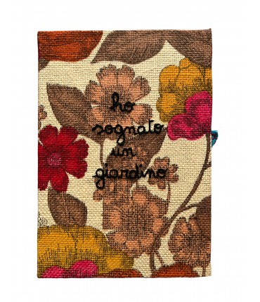 quaderno VOLANTS VOLANT stuoia di lino ricamato a mano "ho sognato un giardino"