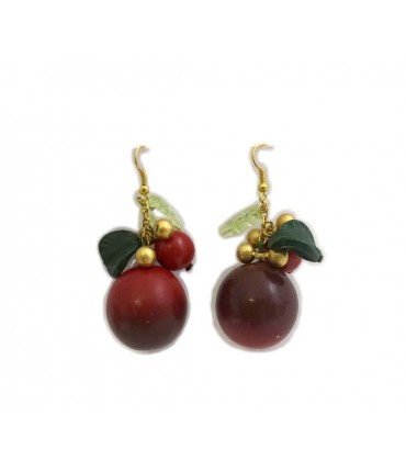 Ornella bijoux earrings with cherry platelet
