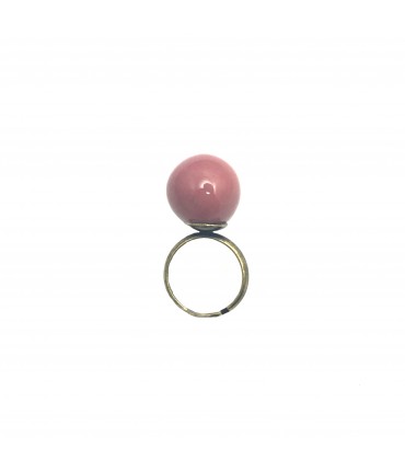 anello TOLEMAIDE biglia ceramica grande colore rosa lampone